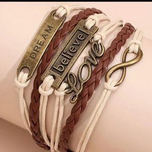 Dream Believe Ĺove    Multi-layer Braided Vintage Style Bracelet